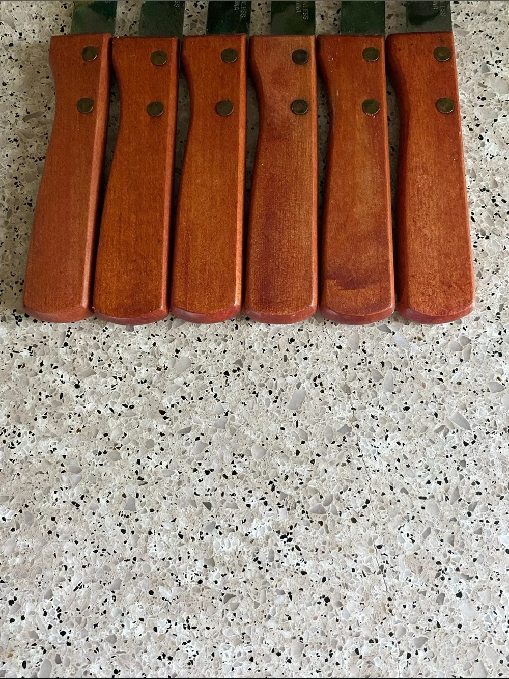 Vintage Complete All-Original Knife Set in Wooden Block
